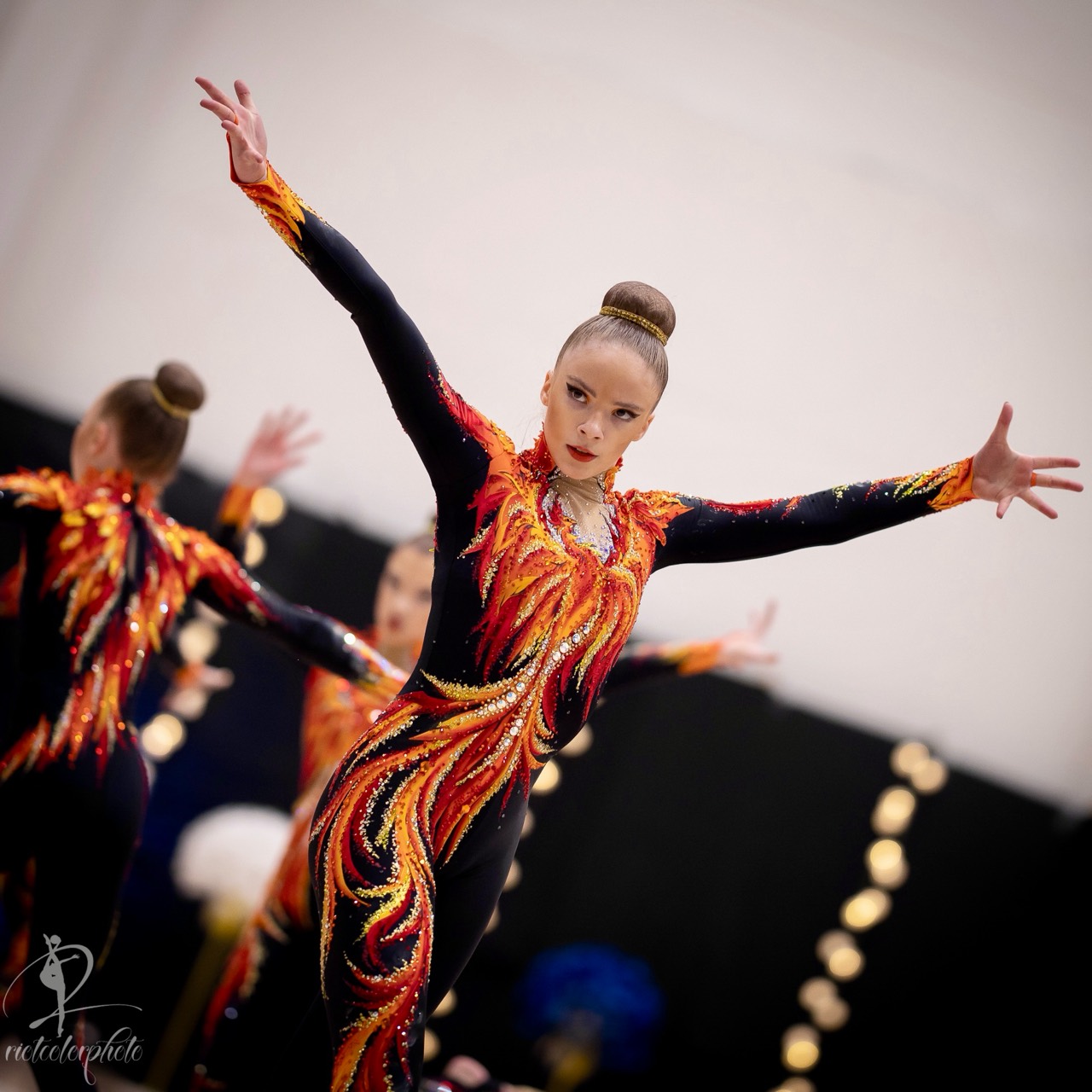 Detail of the fire concept team unitard